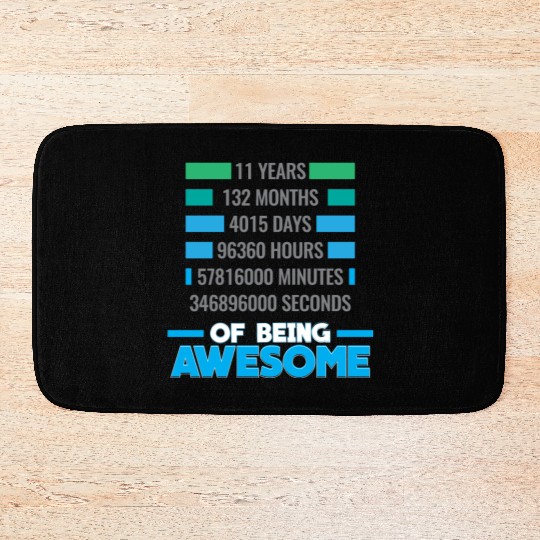 11th Birthday Anniversary Awesome - 11 Years Gift Bath Mats