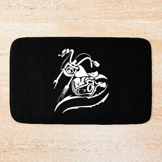 Motorcycle Chopper Cruiser Biker Mechanic Gift Bath Mats