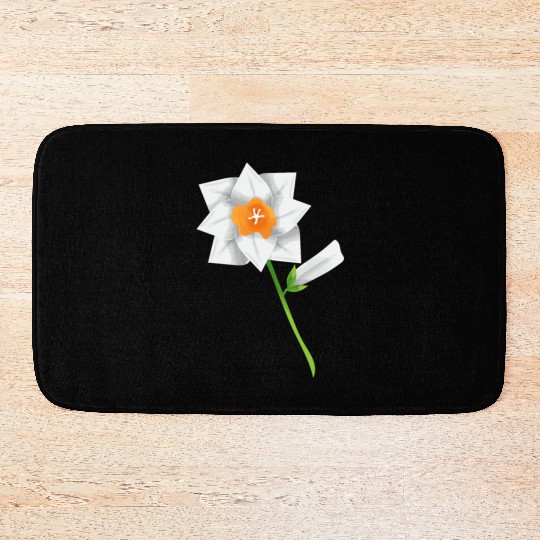 Flower Spring Daffodil Narcissus White - Gift Idea Bath Mats