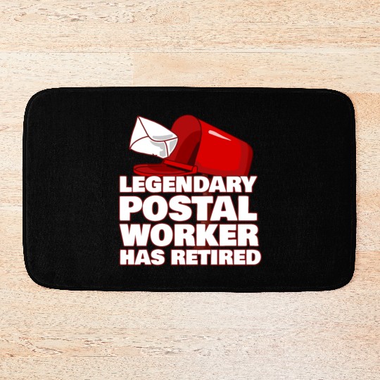 Funny Post Office Retired Postal Worker Gift Idea Bath Mats