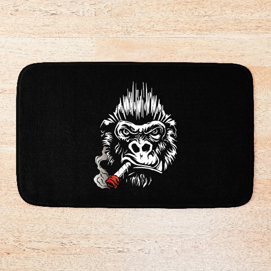 Gorilla smokes cigar, Big Boss Bath Mats gift
