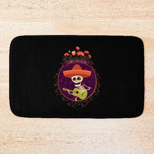Cabo San Lucas Skeleton Guitar Bath Mats