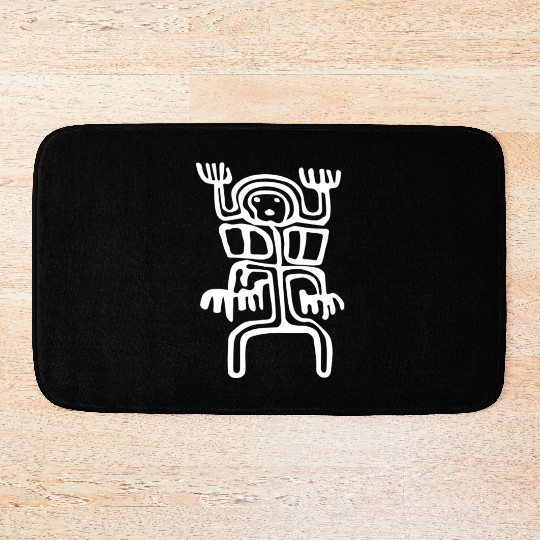 Mexican Person Ancient Tribal Art Tribe Floral Bath Mats