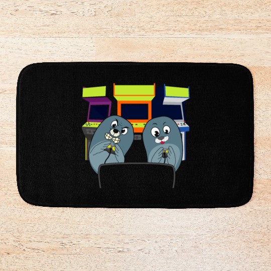 sea lion Seal Video Game gift Bath Mats