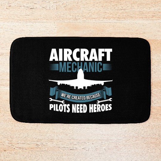 Aircraft Mechanic Hero Pilot Bath Mats