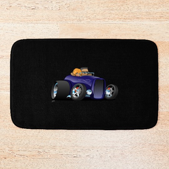 Highboy hot rod deep purple roadster Bath Mats