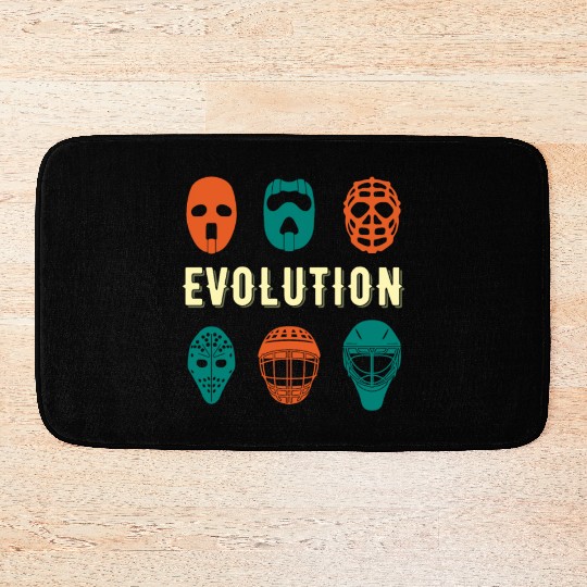 Ice Hockey Goalie Mask Evolution Player Coach Gift Bath Mats