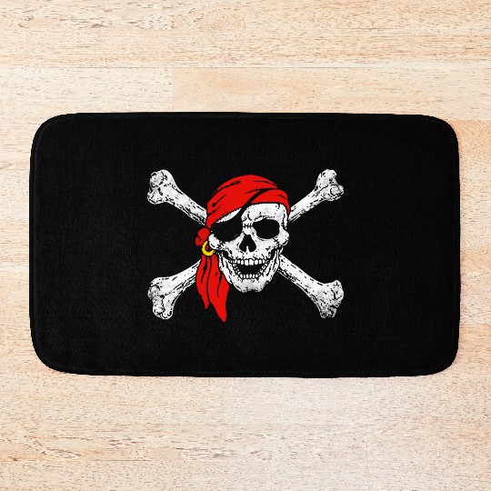 Pirate Skull Crossbones Bath Mats