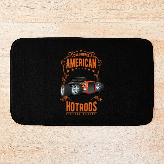 American Hot Rod Car Race Bath Mats