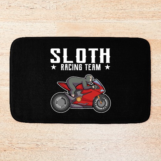 Sloth Racing Team Biker Motorcycle Gift Bath Mats