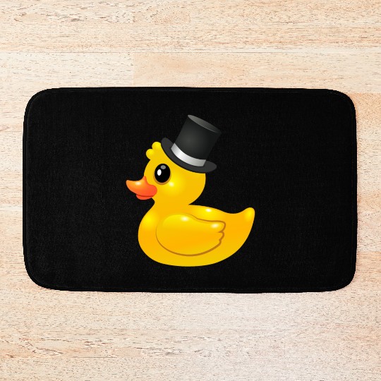 Yellow rubber Duck with topper - Like a sir Bath Mats