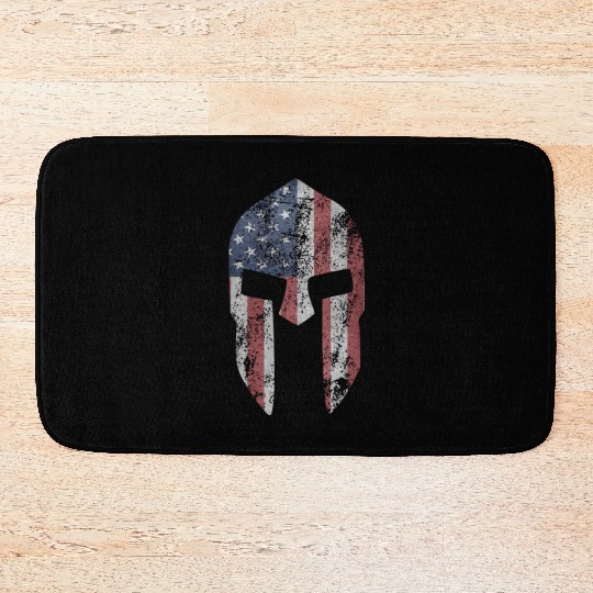 Spartan Stars & Stripes Bodybuilding distressed Bath Mats