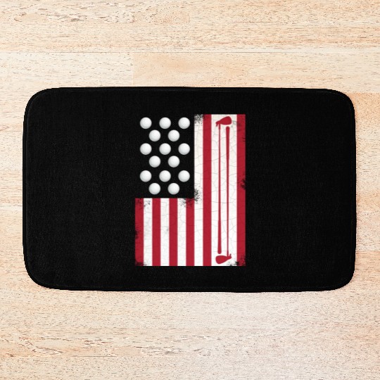 Golf Flag on 4th Of July Bath Mats