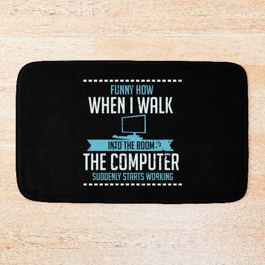 Funny Computer Geek Bath Mats: Tech Support I Software