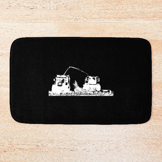 Corn chopper chopping corn harvester farmer Bath Mats