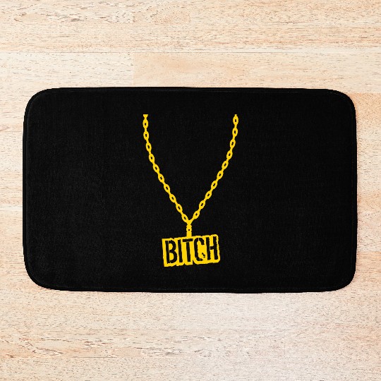 bitch necklace jewelry gold choker fashion beast s Bath Mats