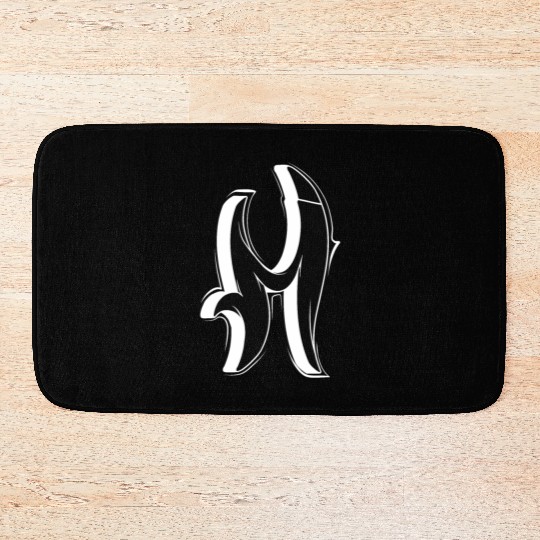 M Graffiti letters initial alphabet gift Bath Mats