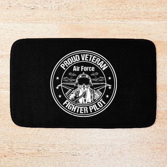 Proud Air Force Veteran Fighter Pilot design Bath Mats