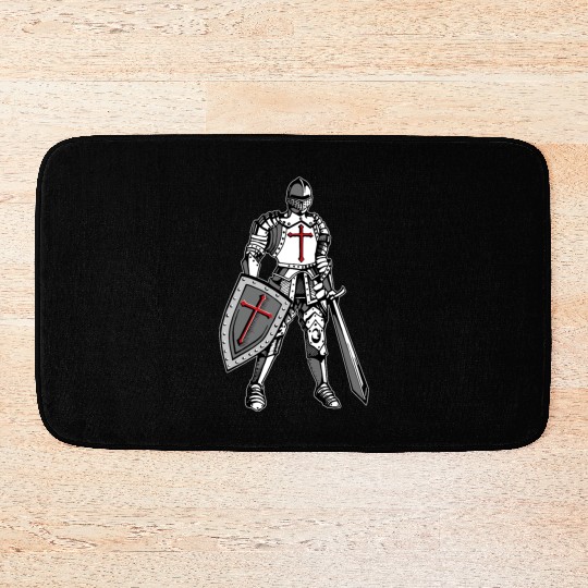 Knights Templar Crusader Cross Armor Bath Mats