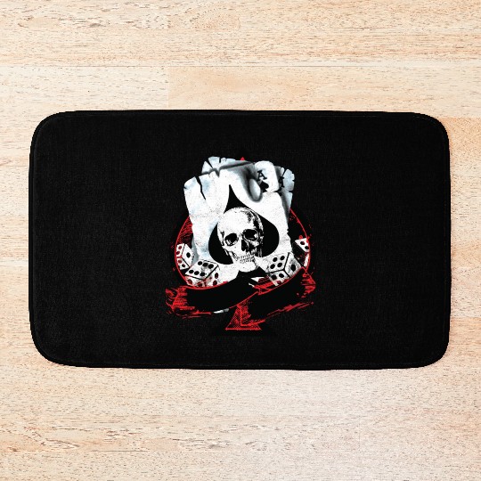 Scorched Ace Of Spades Poker Dice Skull Bath Mats