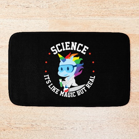 Funny Science Is Like Magic But Real Unicorn Gift Bath Mats