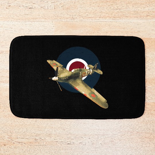 Hawker Hurricane RAF WW2 Fighter Plane Bath Mats