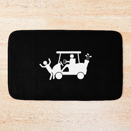 Golf Cart Beer Drunk Golfer Funny Design Gift Idea Bath Mats