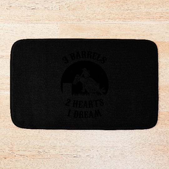 Horse Barrel Racing - 3 Barrels 2 Hearts 1 Dream Bath Mats
