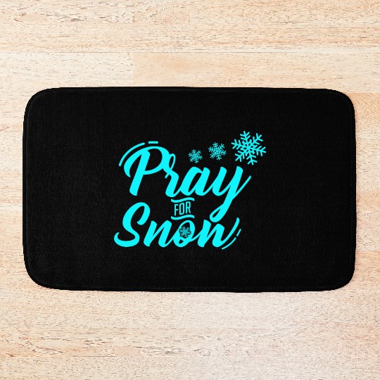 Pray for Snow Snow White Christmas Praying Bath Mats
