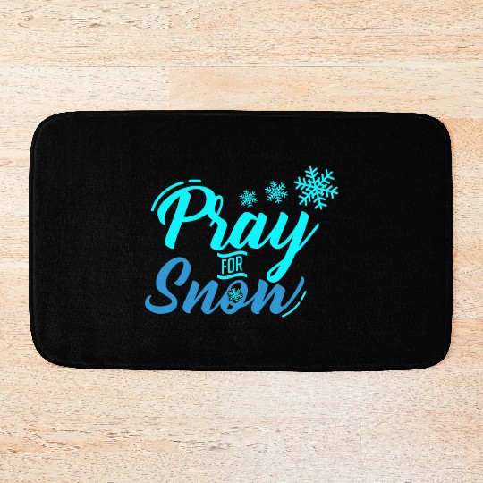 Pray for Snow Snow White Christmas Praying Bath Mats