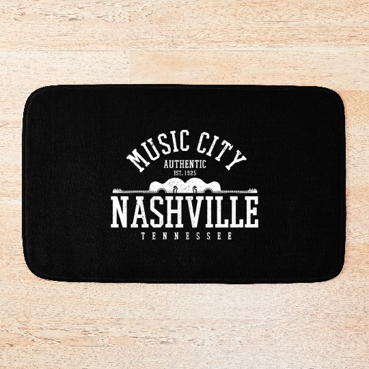 Nashville Music City Tennessee Country Music Gift Bath Mats