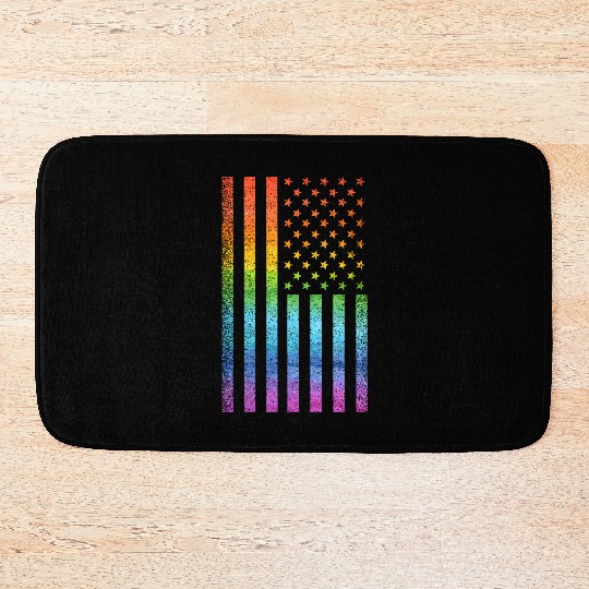 Vintage LGBT Pride American Flag Gay Pride Bath Mats