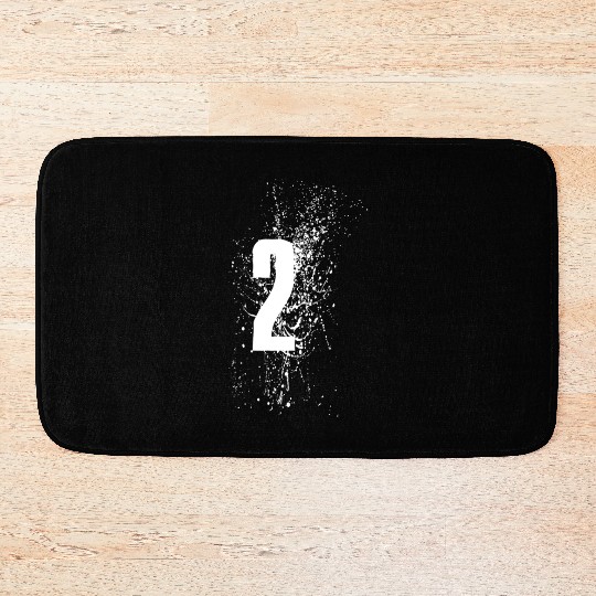 2 Number White Bath Mats