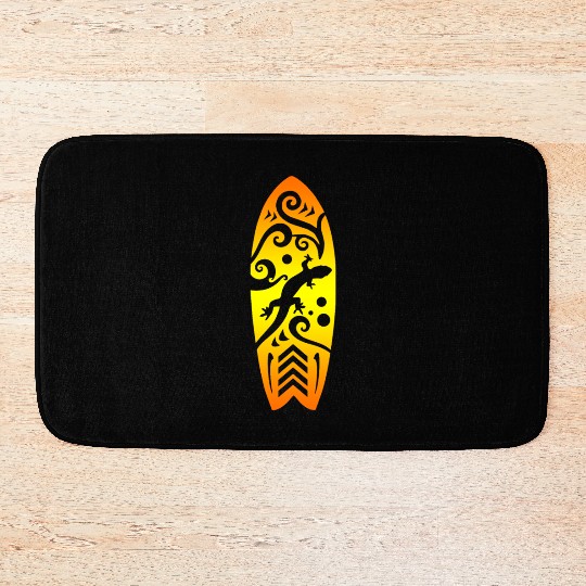 Maori Lizard Surfboard T Tattoo Gift Idea Bath Mats