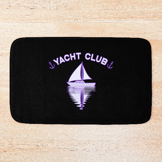 Yacht Club sailing ship sailing anchor Bath Mats