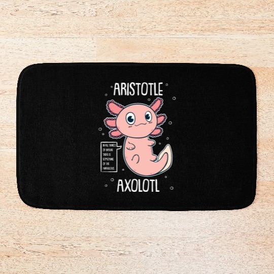 Philosophy Axolotl With Aristotle Quote Bath Mats