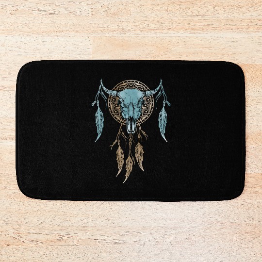 Womens Street Style Bull Skull Rodeo Bath Mats