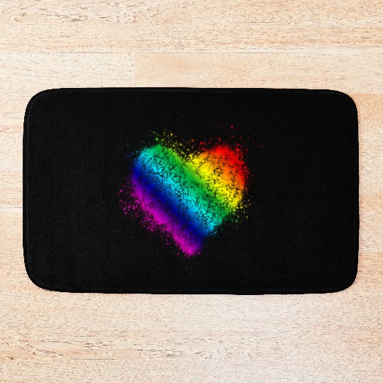 Rainbow Heart Vintage <3 Bath Mats