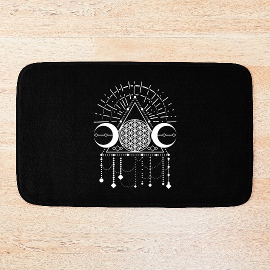 shaman holy geometry yoga symbol life flower Bath Mats
