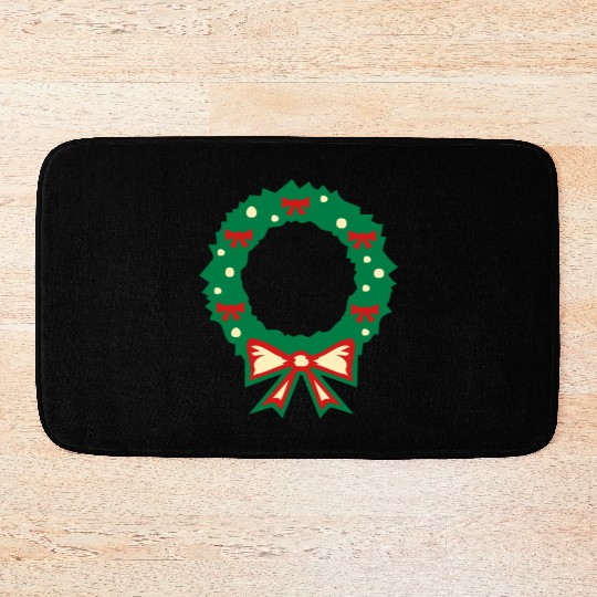 christmas wreath Bath Mats