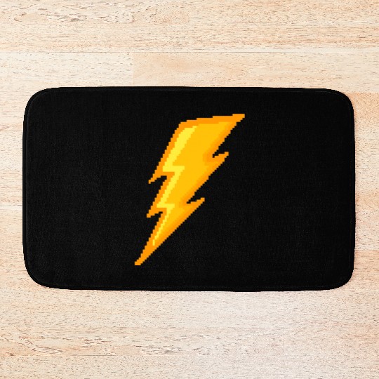 Lightning bolt Pixel Bath Mats