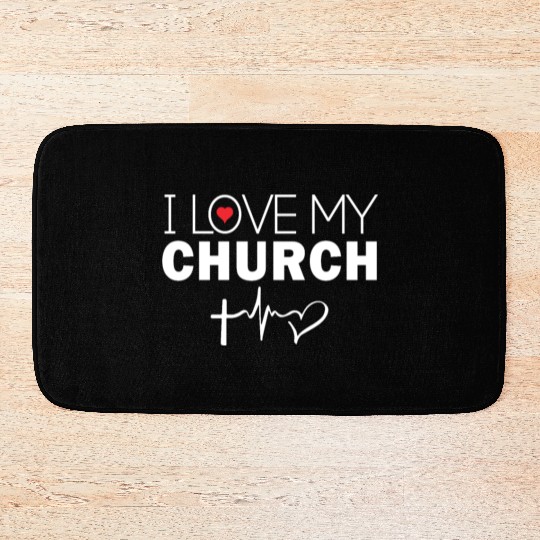 I Love My Church Bath Mats