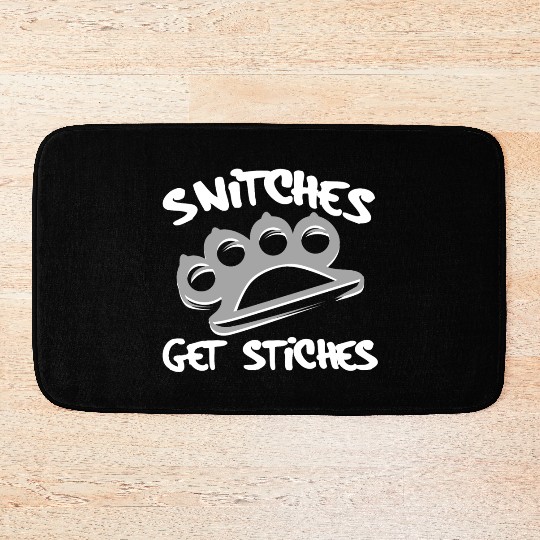 Cool Thug Life Bath Mats For Gangster "Snitches Get