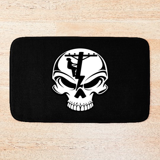 Lineman Skull Bath Mats
