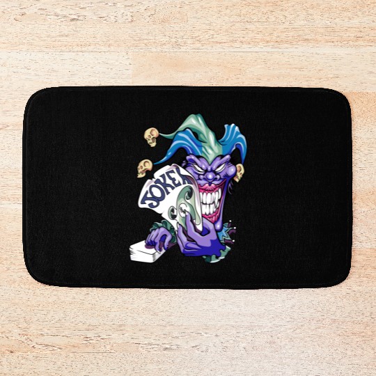 Joker with cards Bath Mats