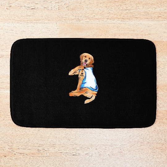Golden Retriever Dog Tattoo I Love Mom Bath Mats