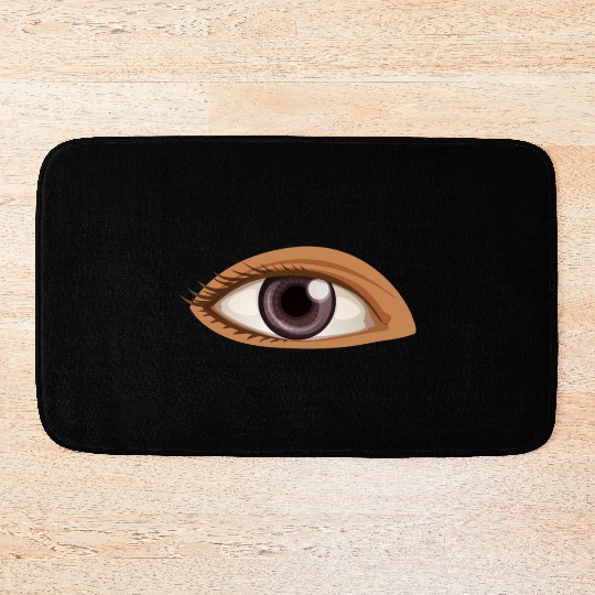 brown eye illustration vintage geek abstract Bath Mats