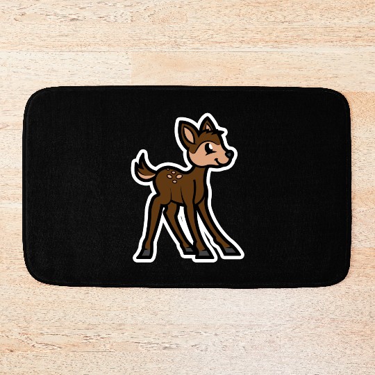 Brown Deer Cartoon Animals Cartoon Island Bath Mats