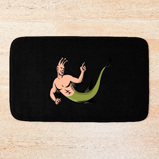 Sea Monkey Pointing Mascot Bath Mats