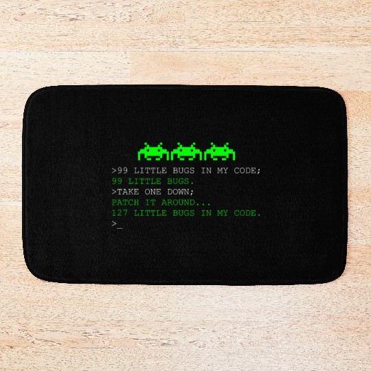 Programmer 99 Little Bugs in My Code Bath Mats